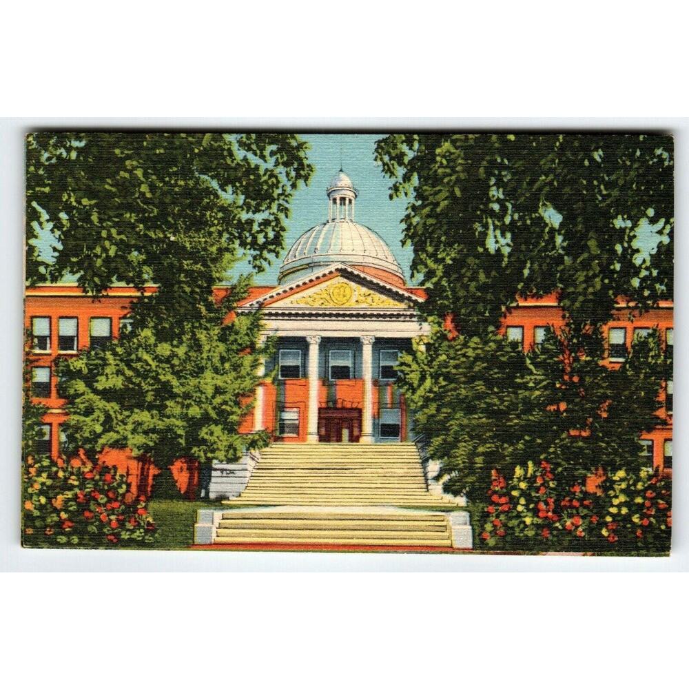 Santa Fe State Capitol Building New Mexico Postcard Linen Curt Teich Vintage